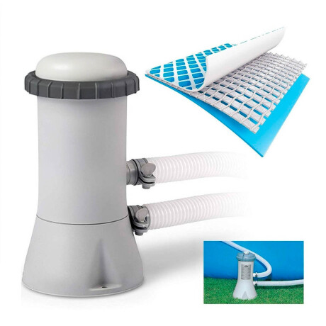 Piscina Intex Estructural 16805 L + Bomba + Regalos Azul