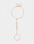Pulseras Flexibles Pulsera Flexible Strass Con Anillo - Dorado