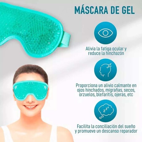 Antifaz De Gel Relajante Frio Calor Celeste
