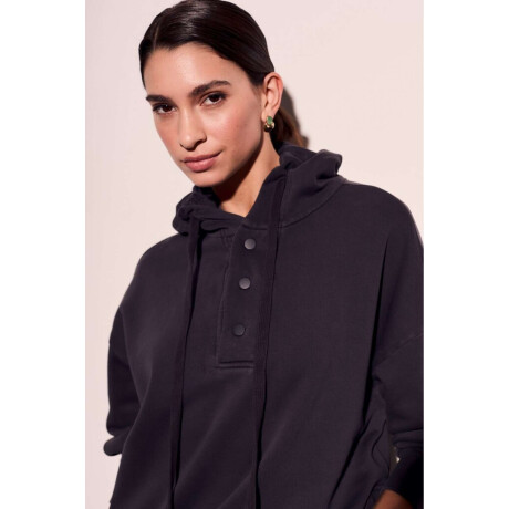 Sweater Capucha Lavado Negro Lavado