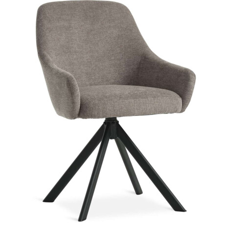 Silla De Comedor Rostrup Giratoria Tela Arena/Negro