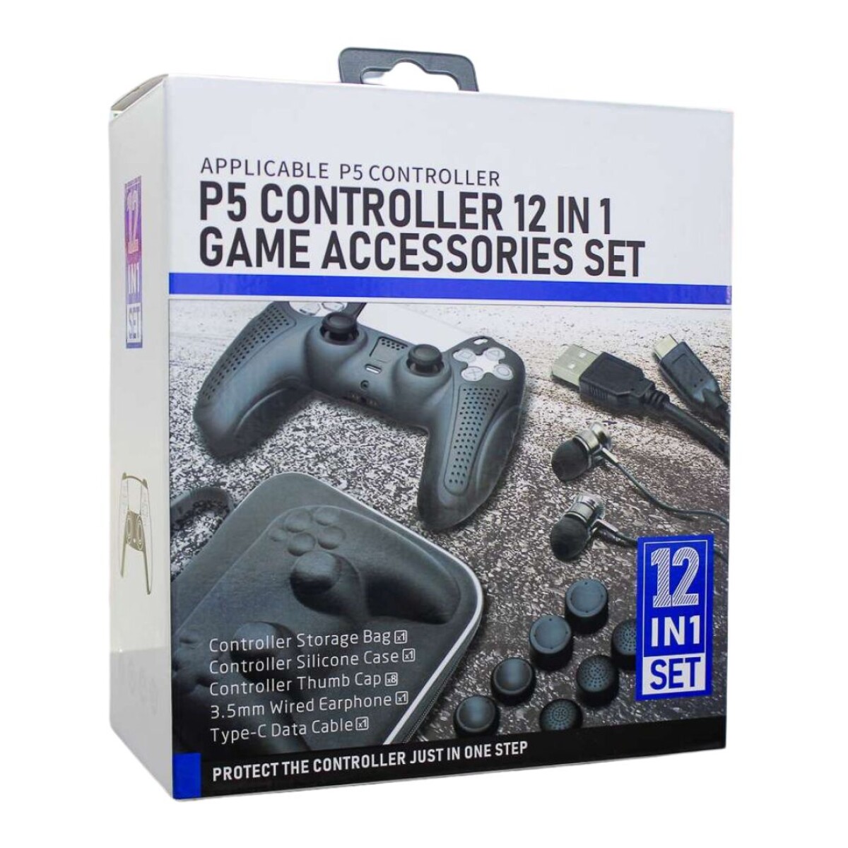 KIT ACCESORIOS 12 EN 1 PARA JOYSTICK PS5 