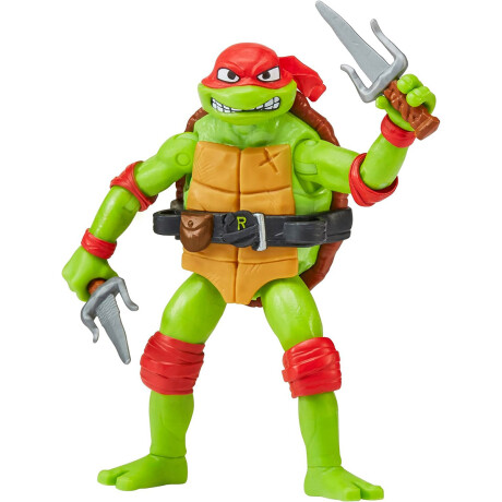 Tortugas Ninja Figura Articulada + Villano 11cm + Accesorios Raph Vs Rocksteady