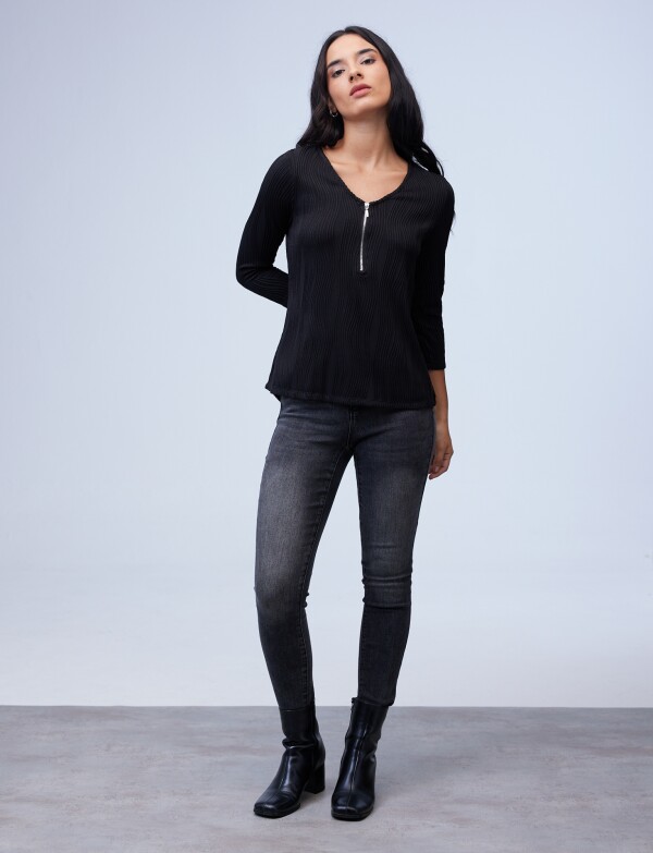 Blusa Zip NEGRO