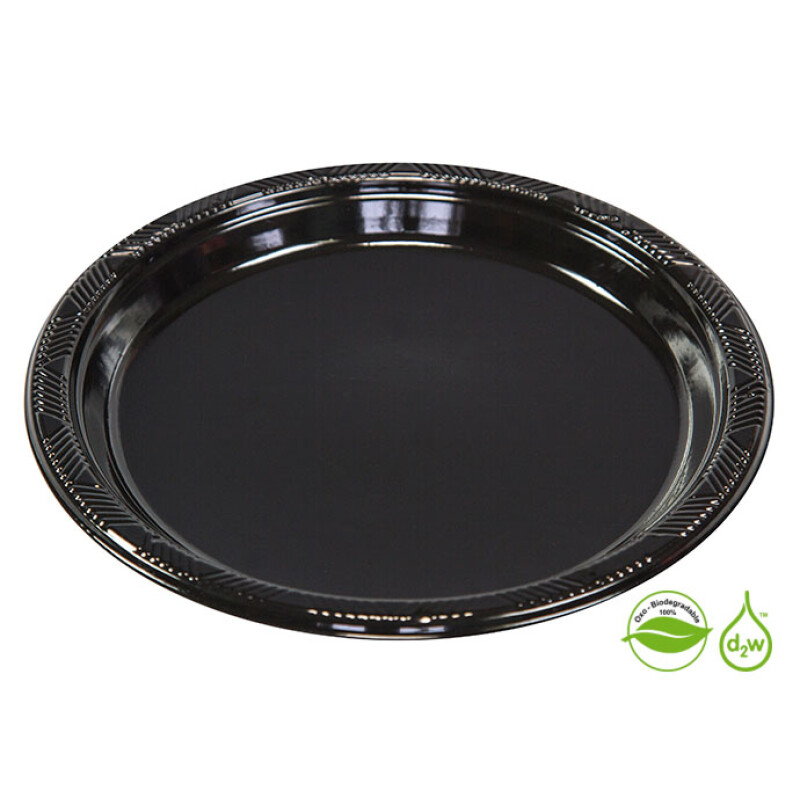 Plato Biodegradable 17cm x10Un Negro