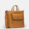 Shopper The Circle en cuero graneado Cuoio
