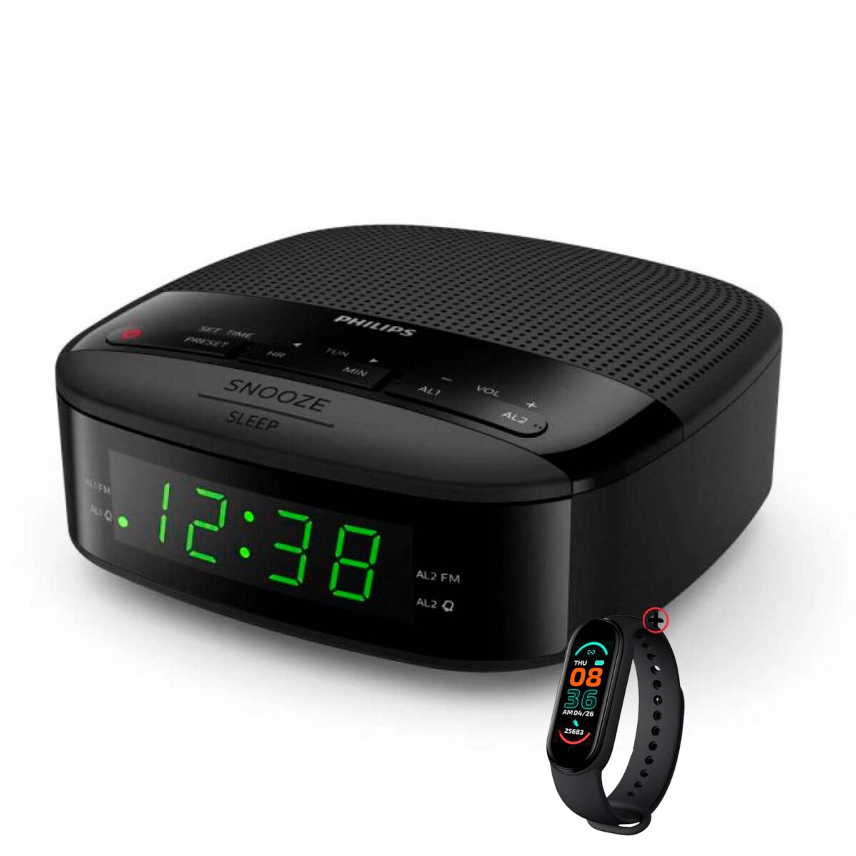 Radio Reloj Philips Digital Tar3502 Alarma Dual Sintonizador + Smartwatch 