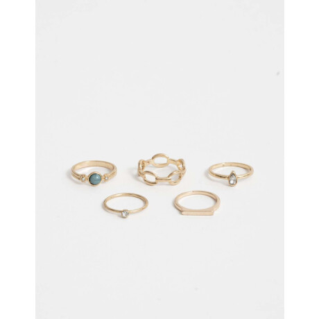 Sets Anillos Strass Color Dorado