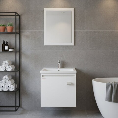 Mueble de Baño Suspendido Modelo Nube (45cm) | Bacha y Espejo Mueble de Baño Suspendido Modelo Nube (45cm) | Bacha y Espejo