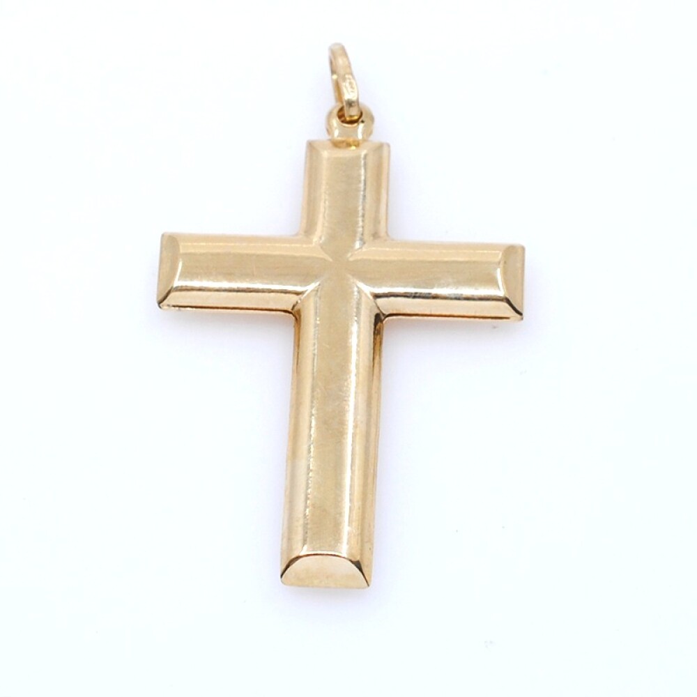 Cruz en oro 18k bombe 2,6 x 3,6 mm aprox Cruz en oro 18k bombe 2,6 x 3,6 mm aprox
