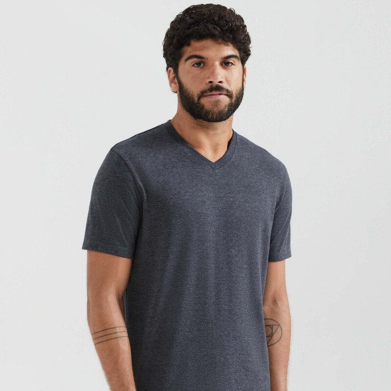 CAMISETA MM MASC PRETO MESCLA