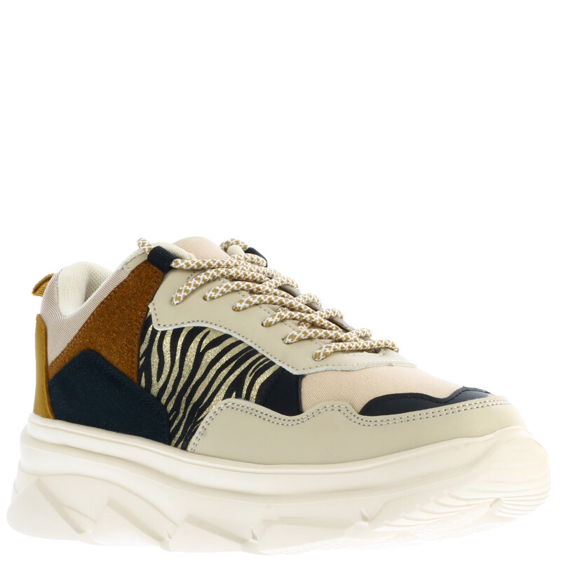 Championes de Mujer Miss Carol XIME estilo casual deportivo Animal Print - Beige