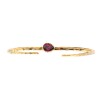 Brazalete Delhi -Plata rodinada con micra de oro 18k - Piedra Granate-BR2016 conpiedra