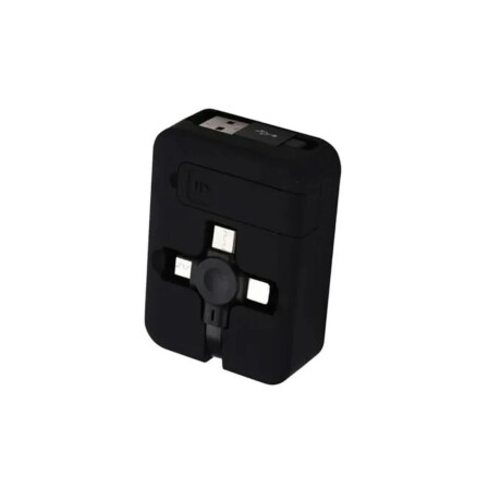 CABLE DE CARGA 3 EN 1 CON SOPORTE PARA CELULAR 70*50*22MM NEGRO