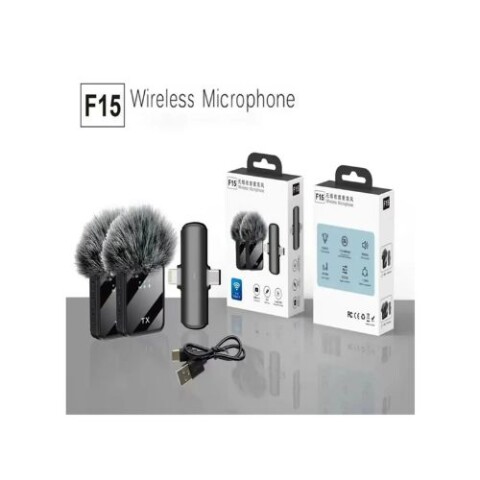 Micrófono x2 Solap Inalamb 2en1 iPhone Tipo-C F15-2 TX Micrófono X2 Solap Inalamb 2en1 Iphone Tipo-c F15-2 Tx