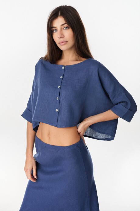 Camisa Fold Azul Marino
