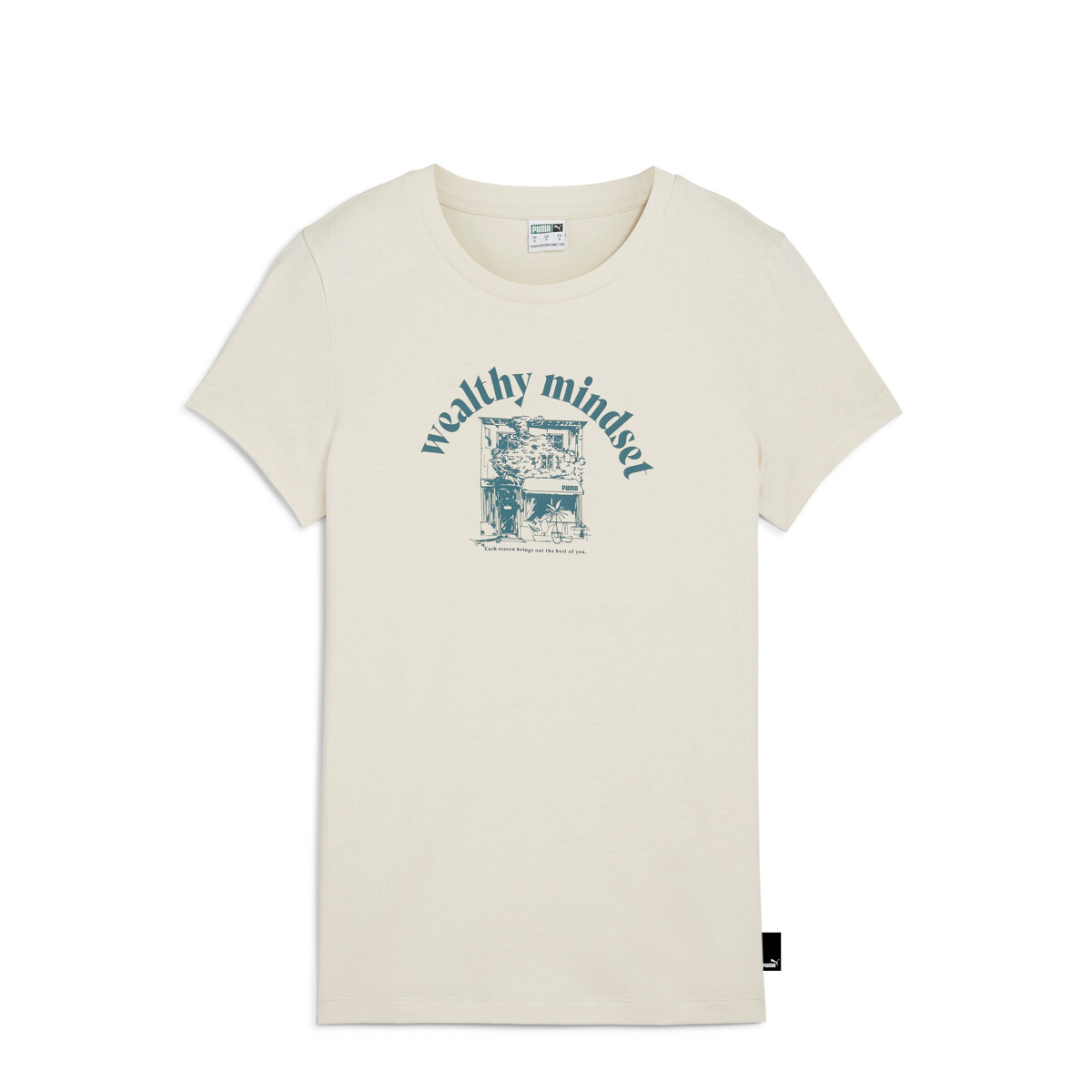 Remera de Mujer Puma Graphics Wealthy Puma - Beige Arena 