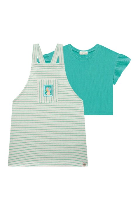 Blusa Manga Corta y Overol Blusa Manga Corta y Overol