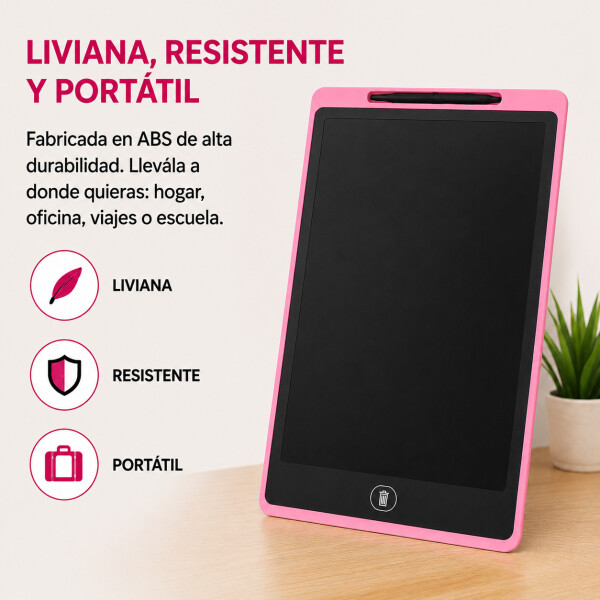 Pizarra Mágica Tableta Dibujar Infantil 16'' Pulgadas Lapiz Color Rosado