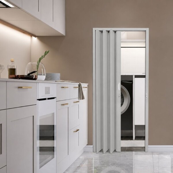 PUERTA PLEGABLE PVC 80 X 2.10 - GRIS PUERTA PLEGABLE PVC 80 X 2.10 - GRIS