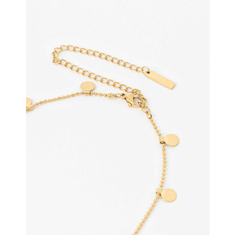 Collar Corto De Acero Con Dijes Dorado