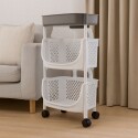 CARRITO ORGANIZADOR APILABLE MULTIUSO CON RUEDAS 2 NIVELES CARRITO ORGANIZADOR APILABLE MULTIUSO CON RUEDAS 2 NIVELES