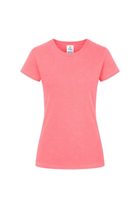 Camiseta jaspe a la base dama Rosa neón