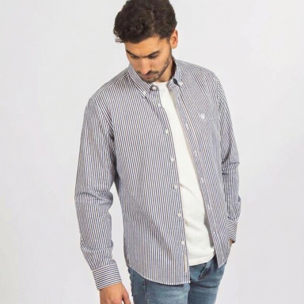 Camisa fantasia Raya azul beige