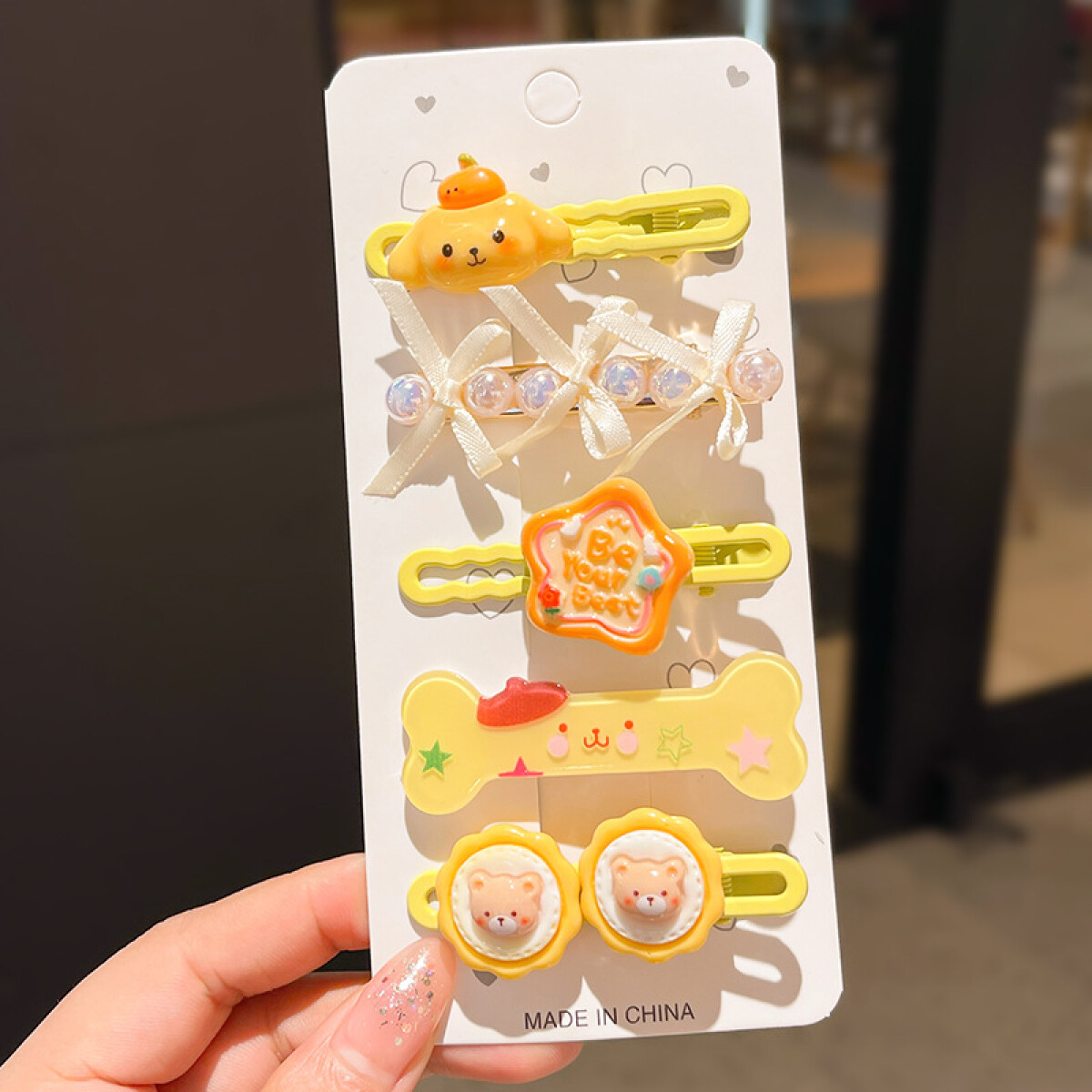 Broche Infantil Con Diseño De Personajes - Amarillo 