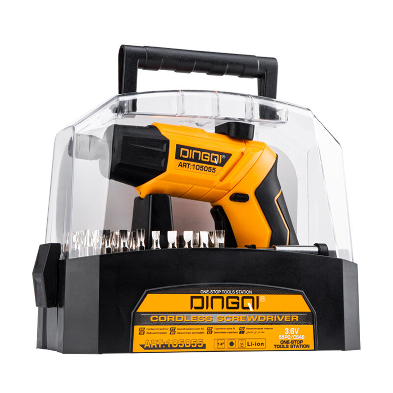 DINGQI KIT ATORNILLADOR 1/4 3.6V 4.0NM + 50 PUNTAS Dingqi Kit Atornillador 1/4 3.6v 4.0nm + 50 Puntas