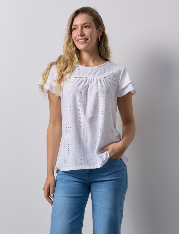 Blusa Pointelle BLANCO