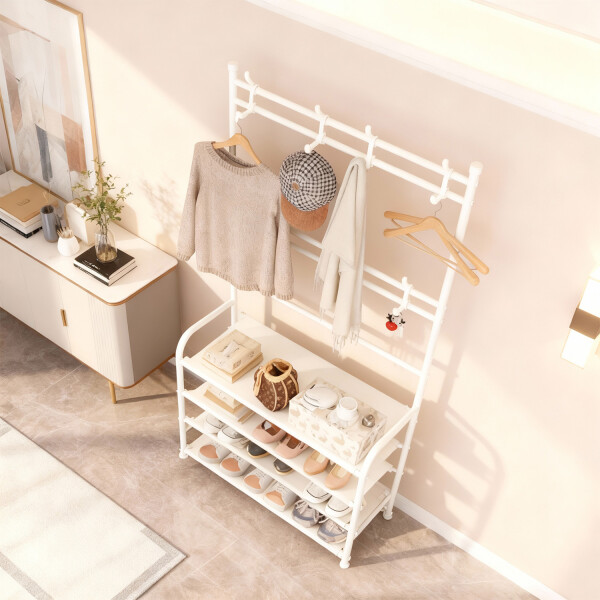 Perchero Ropa Rack Multifuncional Zapatero Organizador Percha Estantes Imback Color Blanco Perchero Ropa Rack Multifuncional Zapatero Organizador Percha Estantes Imback Color Blanco