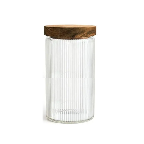 Frasco de vidrio con tapa de madera - Grande 9x25cm Sc