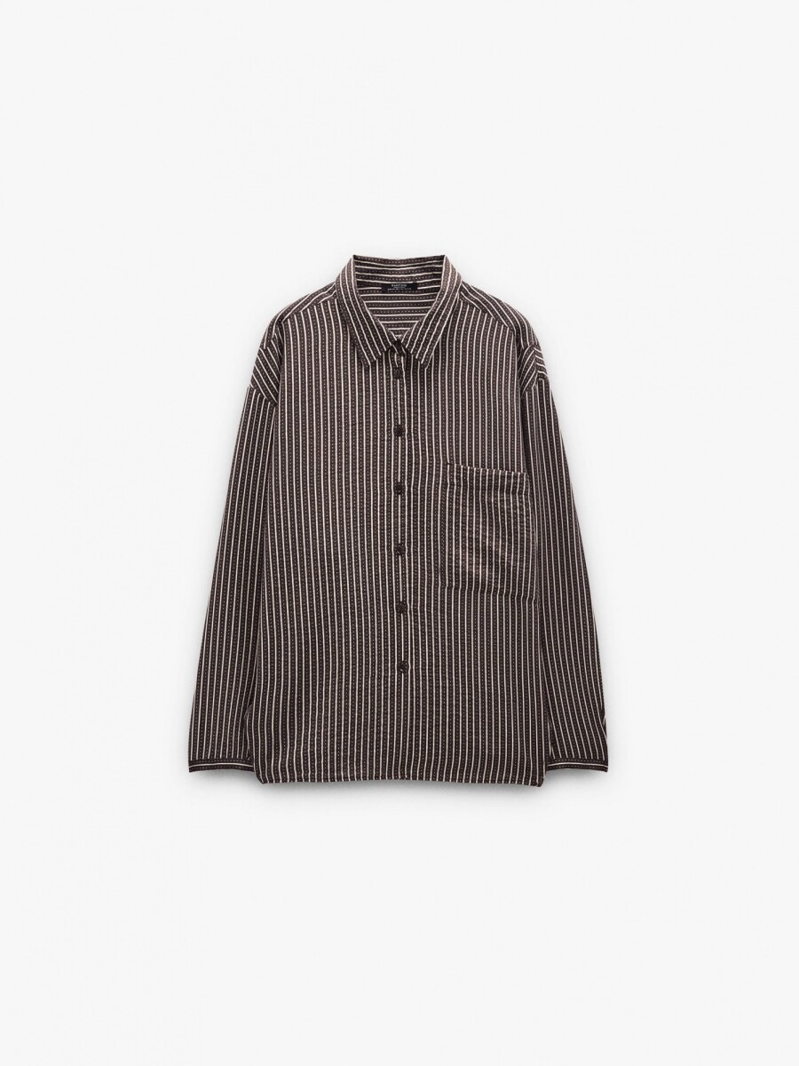Camisa Con Rayas marron