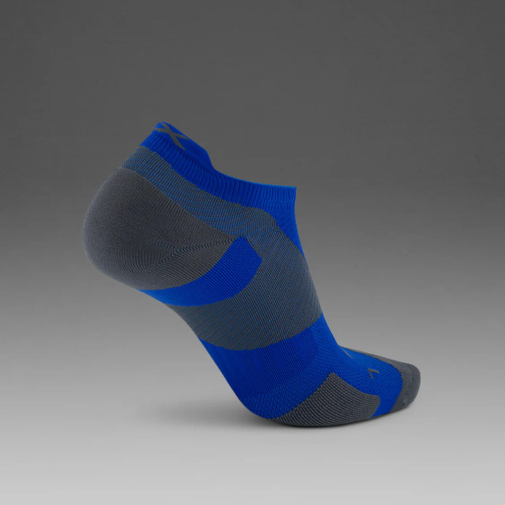 Vectr Light Cushion No Show Compression Socks - Unisex Vibrant Blue/grey