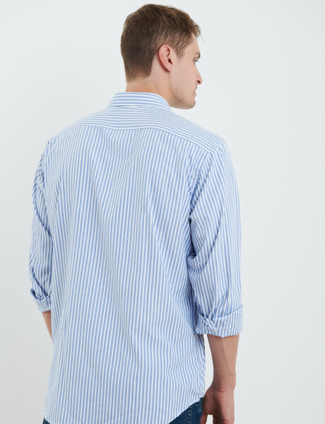 012626 CAMISA HARRINGTON LABEL Blanco/celeste