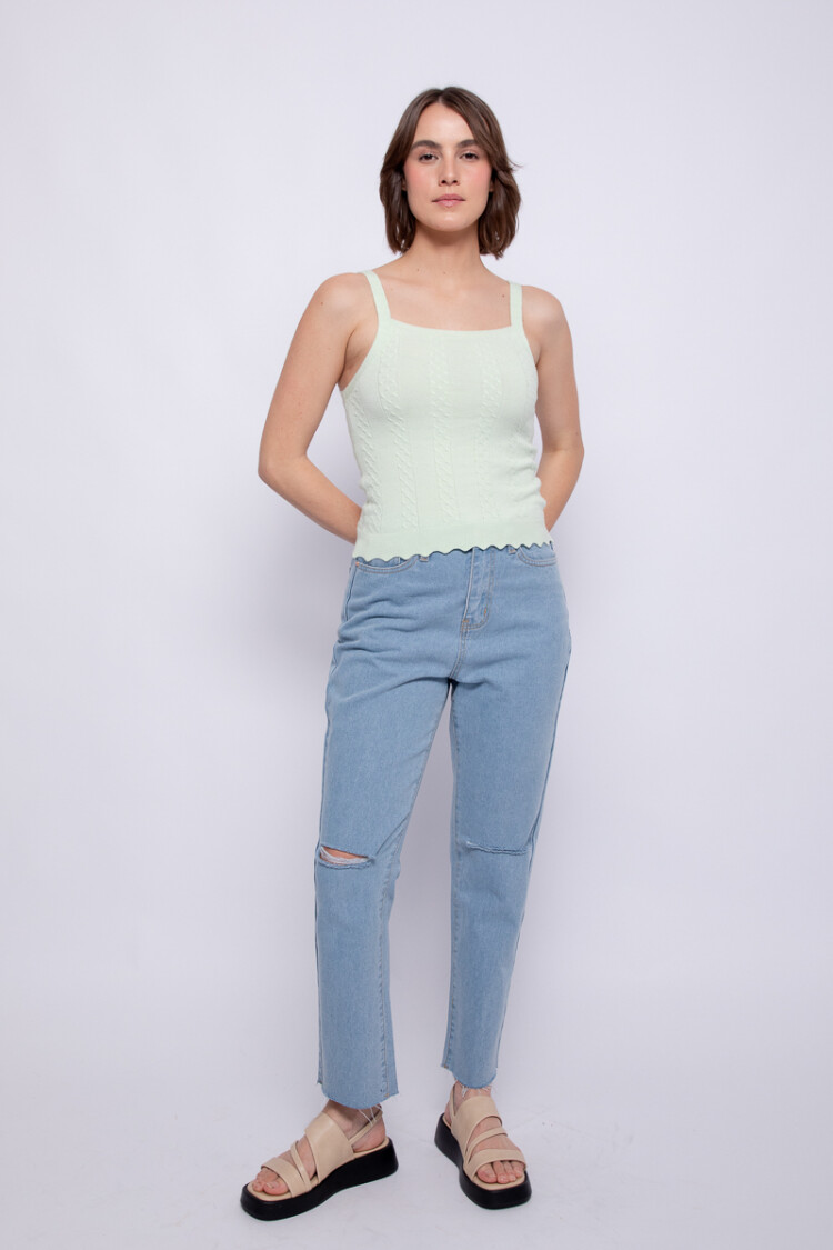 TOP RENI Verde Pastel