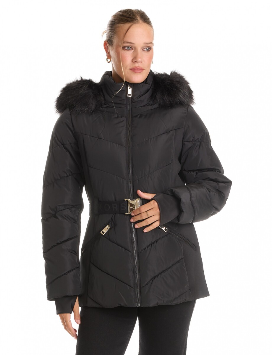 Campera Abrigo Cinto - Negro 