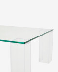 Mesa de centro Adularia de cristal templado transparente 140 x 60 cm