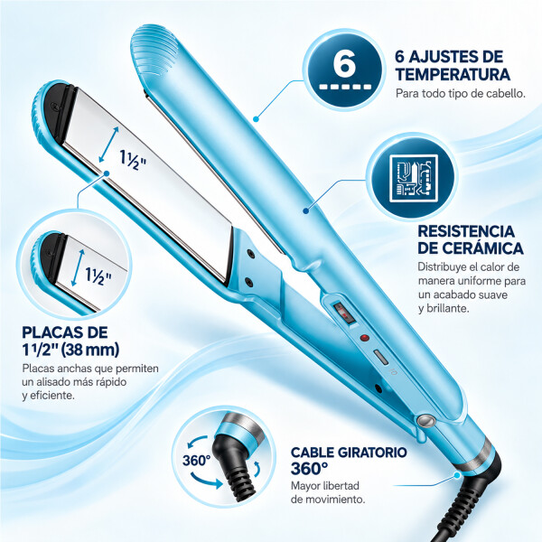 Plancha Babylisspro Ergonómica 1½" Nano Titanium Babnt9559uz PLANCHITA DE PELO BABYLISSPRO 9559