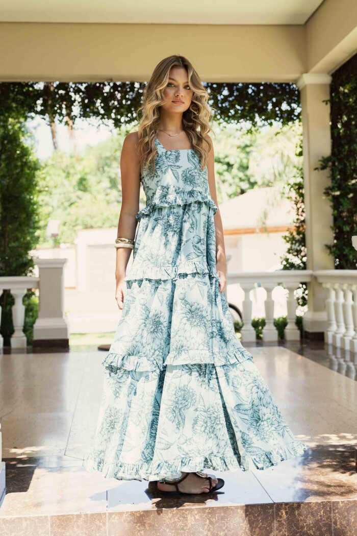 VESTIDO AMELIA MAXI GREEN FLORE VESTIDO AMELIA MAXI GREEN FLORE