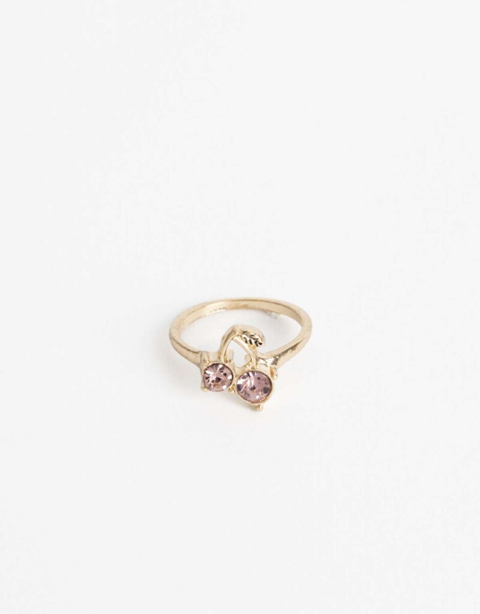 Anillo Metal Con Charm - Dorado 