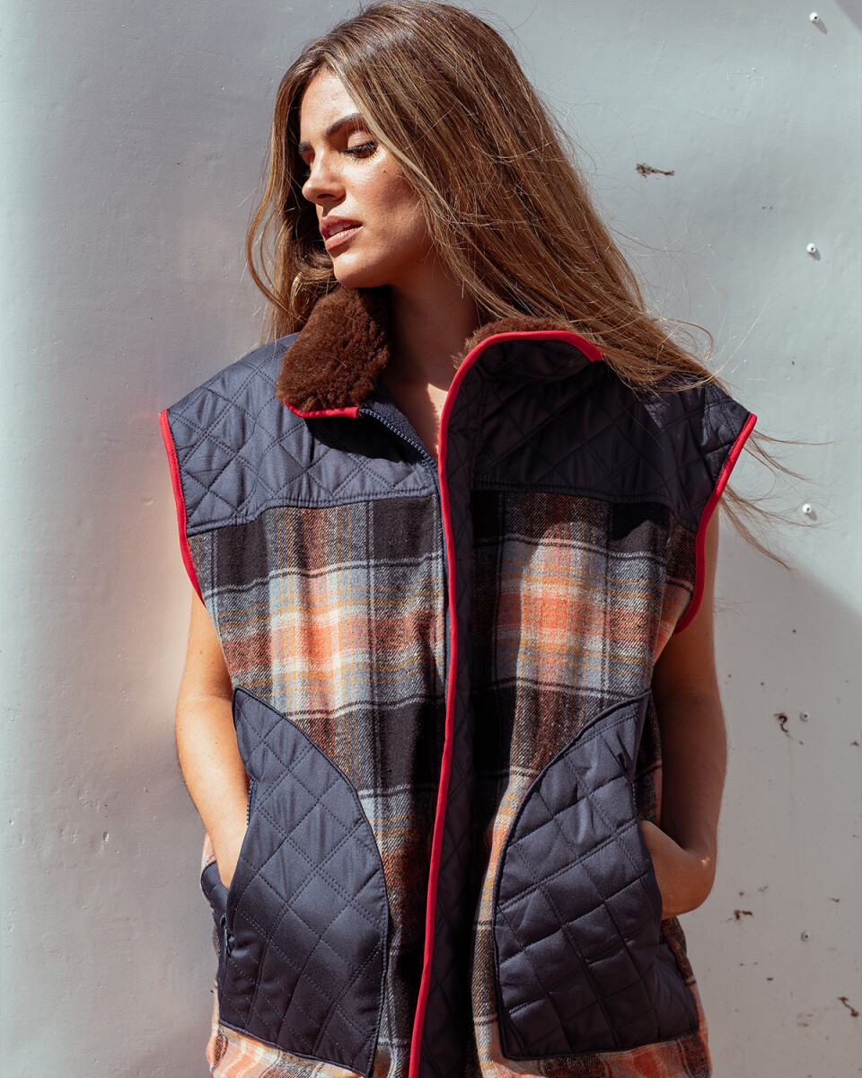 Saddle vest - Azul Marino / Naranja 