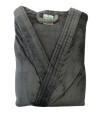Bata Baño Dohler Velour 100% Algodón Talle P al XXG Gris Oscuro