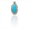 Dije Colgante Oval-Plata 925-Turquesa-CP4464 conpiedra