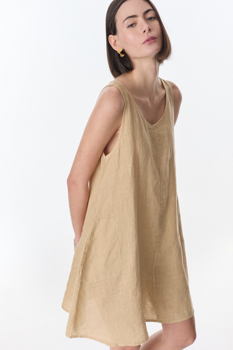 Vestido Diario - Beige 