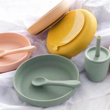 Plato de silicona con ventosa Mostaza