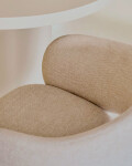 Silla Maina de chenilla beige y patas de acero con acabado beige FSC Mix Credit Silla Maina de chenilla beige y patas de acero con acabado beige FSC Mix Credit