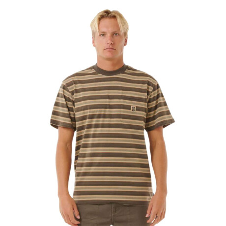 Remera Rip Curl Search Stripe Tee Marron
