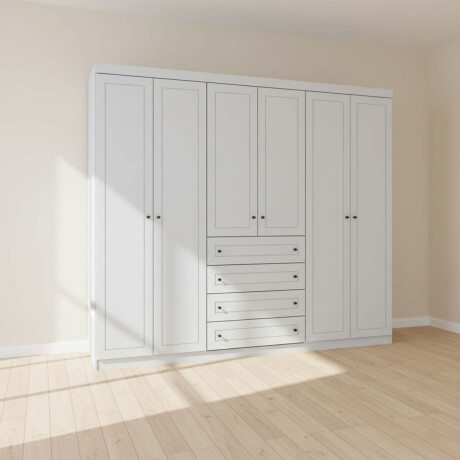 PLACARD ROPERO 6 PUERTAS MDF-Y-MDP BLANCO AMERICANO